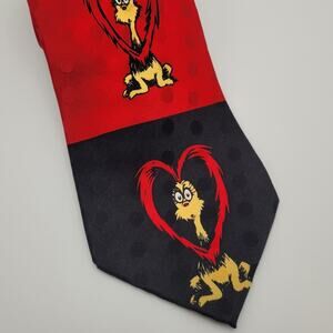Dr. Suess Men's Proo Heart Neck Tie Valentine's Day 100% Silk Novelty
